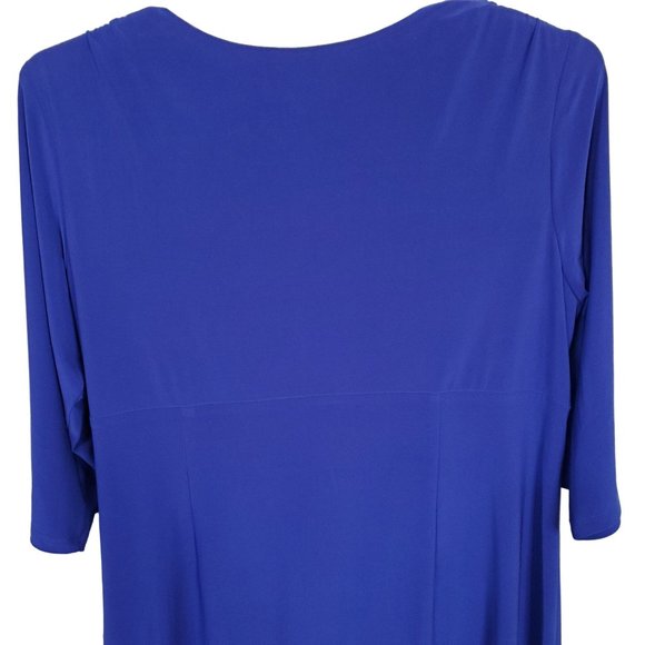 Jessica Howard Size 20W Dress V-neck Surplice Side Ruching Liquid Jersey Stretch - Picture 5 of 11